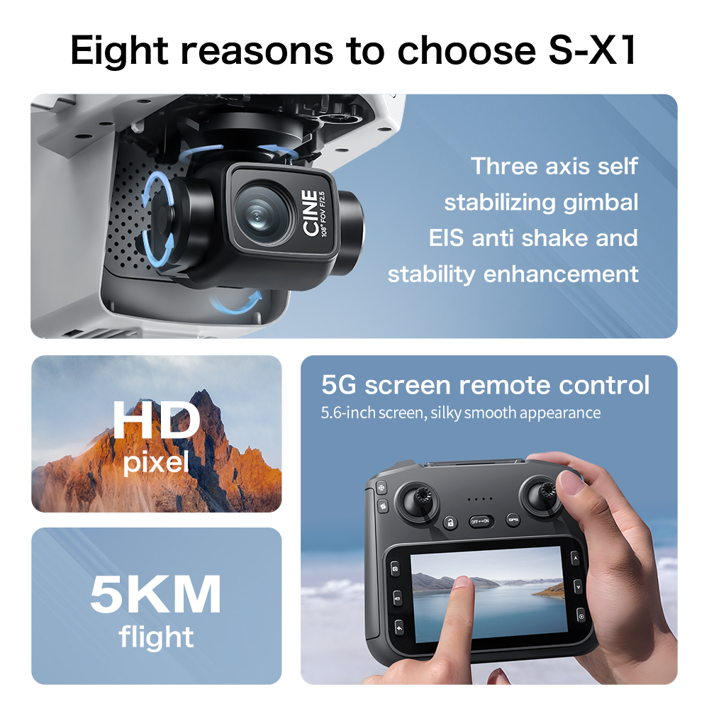 Dron S-X1 Original 8K HD Profe - Drone Camera Professional reseña y precio